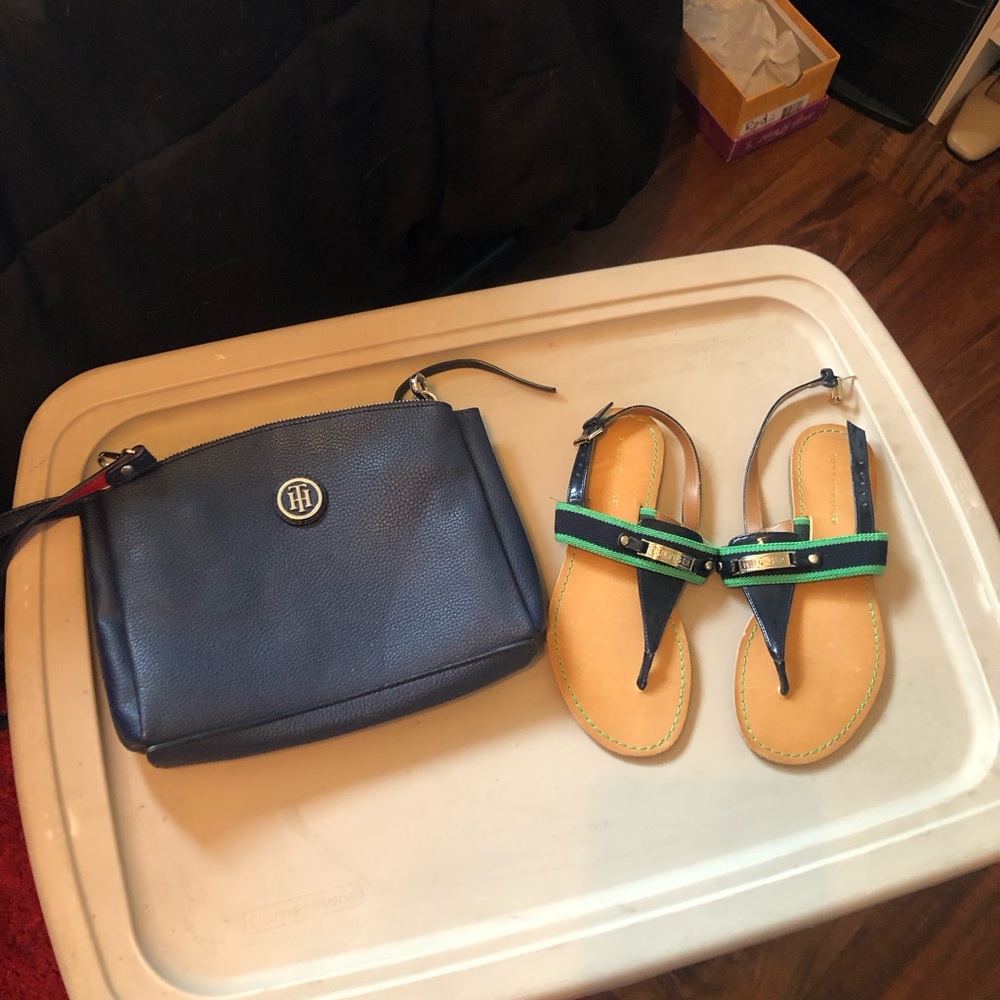 Timmy Hilfiger sandals and purse